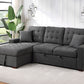 9916DG*2LCRL - (2)2-Piece Sectional with Pull-out Bed and Left Chaise with Hidden Storage