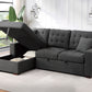 9916DG*2LCRL - (2)2-Piece Sectional with Pull-out Bed and Left Chaise with Hidden Storage