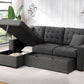 9916DG*2LCRL - (2)2-Piece Sectional with Pull-out Bed and Left Chaise with Hidden Storage