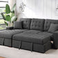 9916DG*2LCRL - (2)2-Piece Sectional with Pull-out Bed and Left Chaise with Hidden Storage