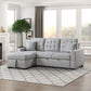 9916GY*2LCRL - (2)2-Piece Sectional with Pull-out Bed and Left Chaise with Hidden Storage