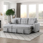 9916GY*2LCRL - (2)2-Piece Sectional with Pull-out Bed and Left Chaise with Hidden Storage