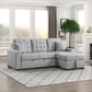 9916GY*2LLRC - (2)2-Piece Sectional with Pull-out Bed and Right Chaise with Hidden Storage