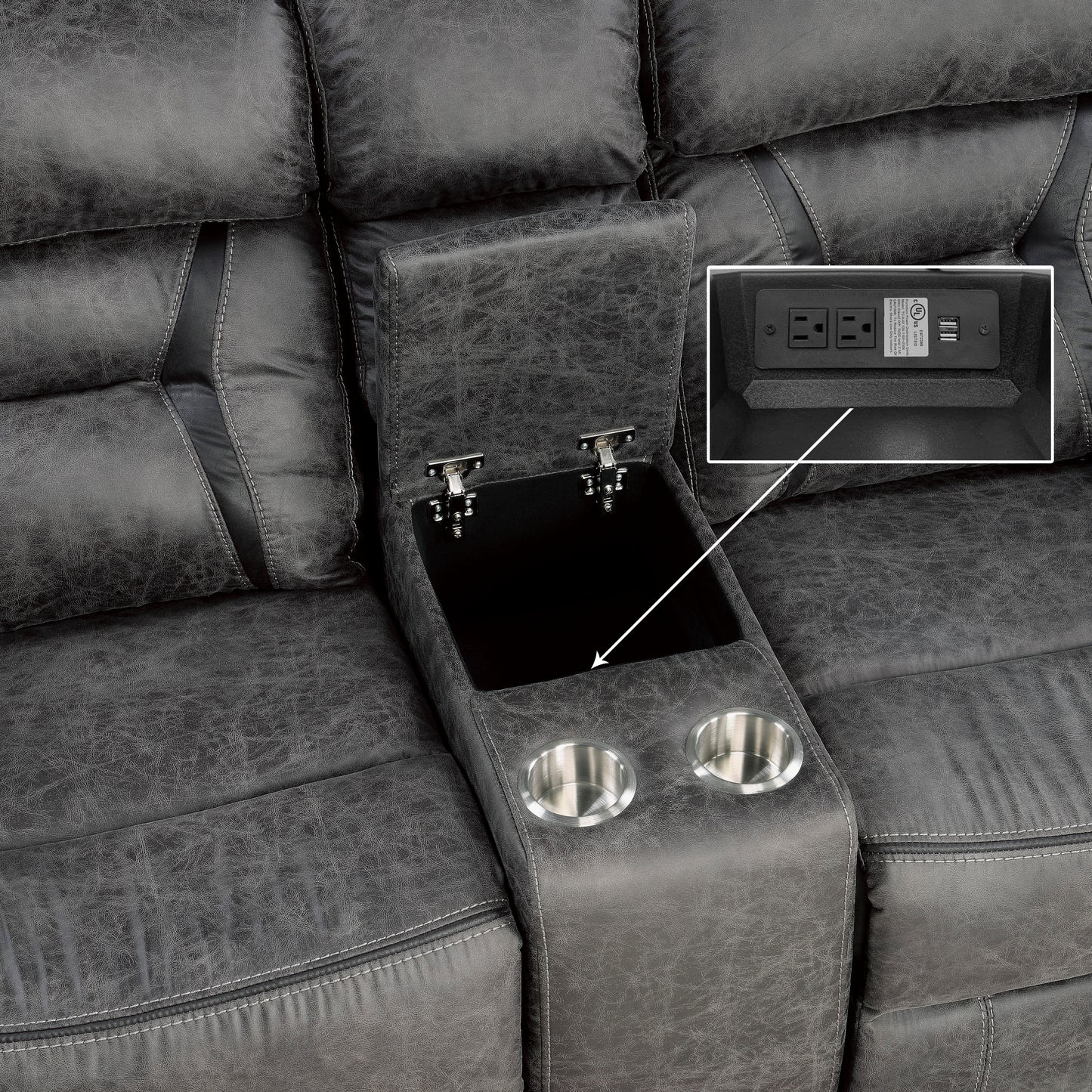 9989GY*2 - 2pc Set: Sofa, Love