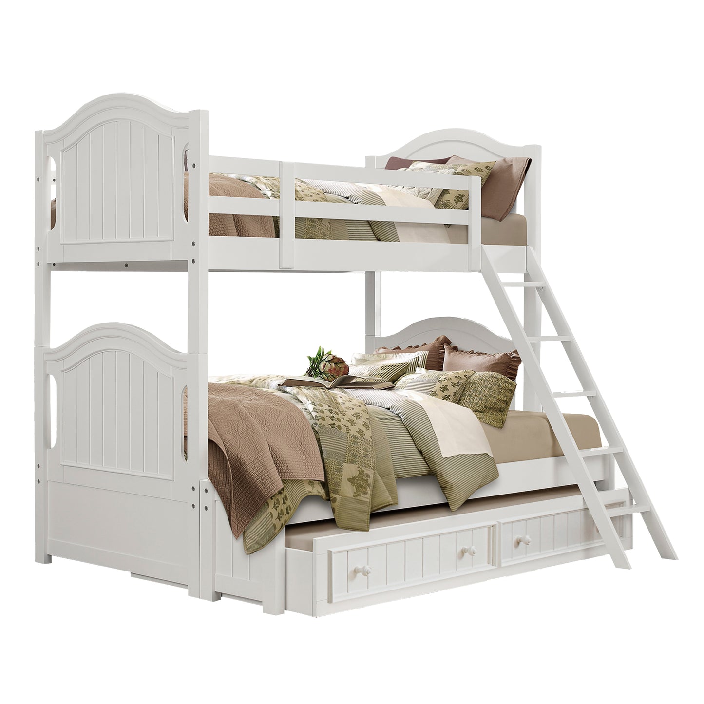 B1799-1F*R - (5) Twin/Full Bunk Bed with Twin Trundle