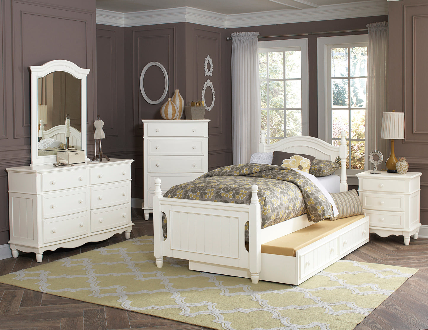 B1799F-1*R - (4) Full Platform Bed with Twin Trundle