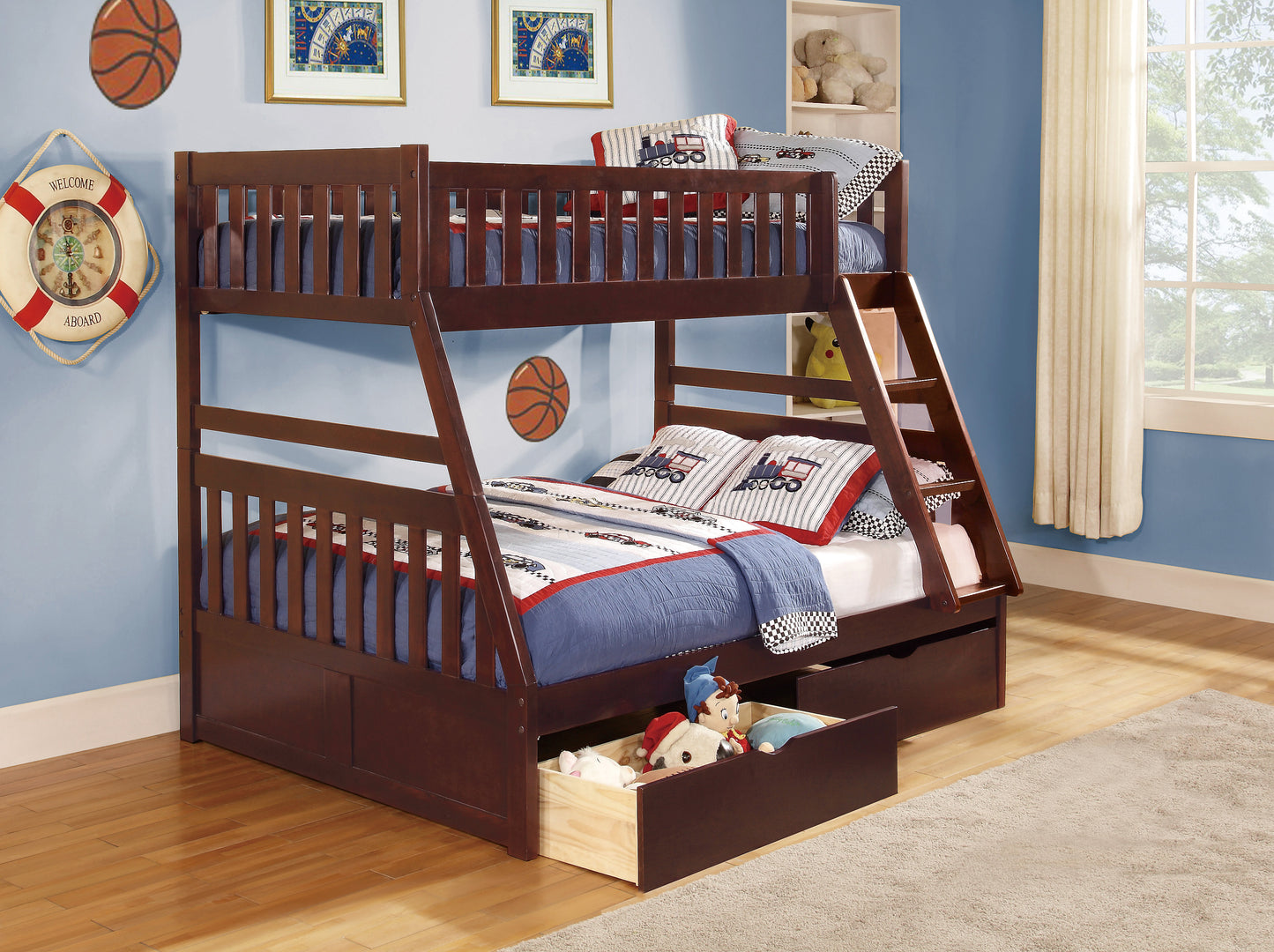 B2013TFDC-1*T - (4) Twin/Full Bunk Bed with Storage Boxes