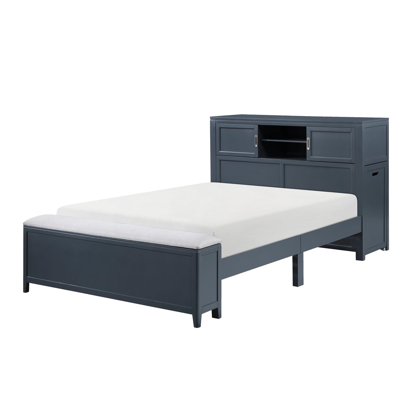 B2024BUBCF-1* - (2) Full Bookcase Bed with Hidden Desk, Stool and Storage Bench