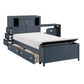 B2024BUBC-1* - (2) Twin Bookcase Bed with Hidden Desk, Stool and Storage Bench