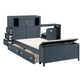 B2024BUBC-1* - (2) Twin Bookcase Bed with Hidden Desk, Stool and Storage Bench