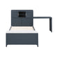 B2024BUBC-1* - (2) Twin Bookcase Bed with Hidden Desk, Stool and Storage Bench