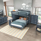 B2024BULTF-1* - (6) Twin/Full Loft Bunk Bed with Chest and Hidden Desk