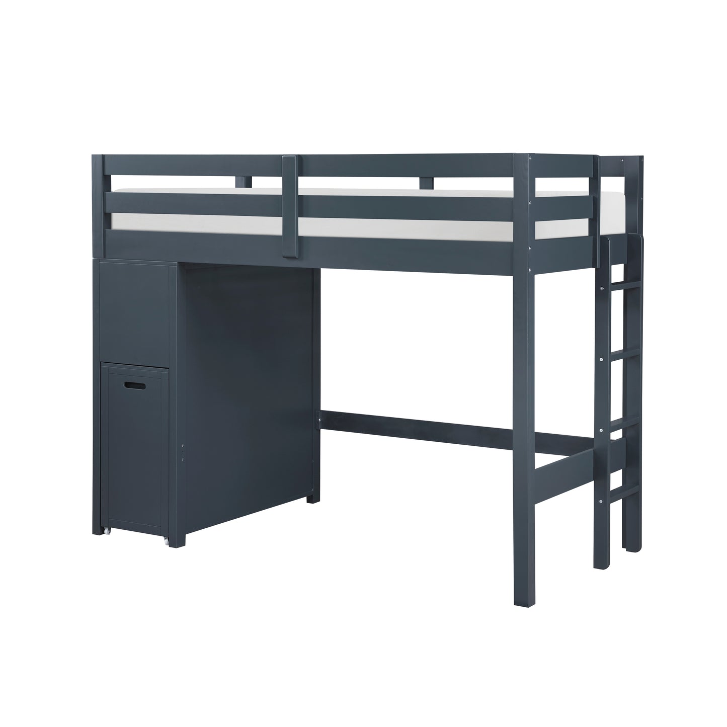 B2024BULTF-1* - (6) Twin/Full Loft Bunk Bed with Chest and Hidden Desk