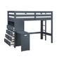 B2024BULTF-1* - (6) Twin/Full Loft Bunk Bed with Chest and Hidden Desk