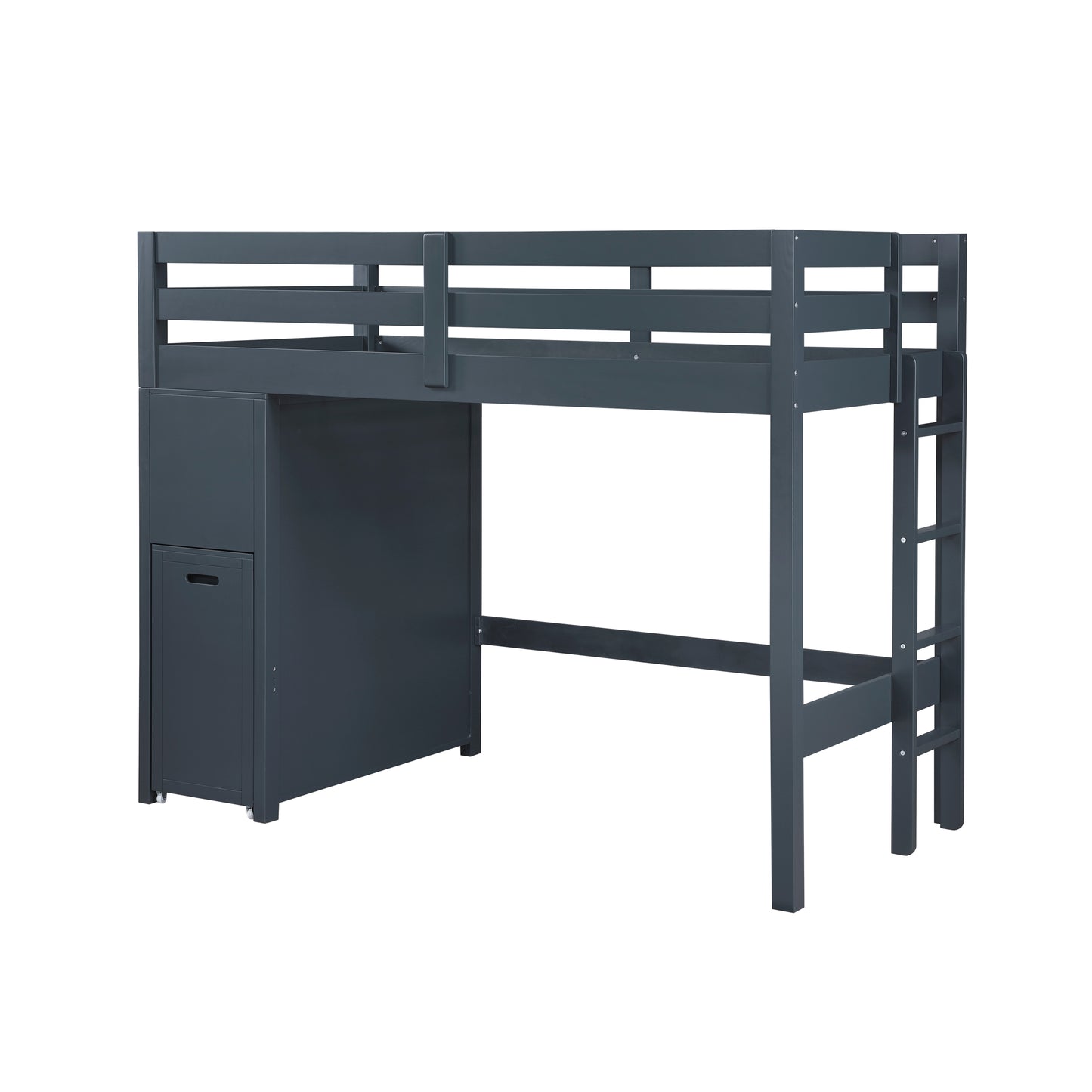 B2024BULTF-1* - (6) Twin/Full Loft Bunk Bed with Chest and Hidden Desk
