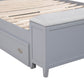 B2024GYBCF-1* - (2) Full Bookcase Bed with Hidden Desk, Stool and Storage Bench