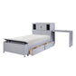 B2024GYBC-1* - (2) Twin Bookcase Bed with Hidden Desk, Stool and Storage Bench