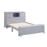 B2024GYBCF-1* - (2) Full Bookcase Bed with Hidden Desk, Stool and Storage Bench