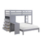 B2024GYLTF-1* - (6) Twin/Full Loft Bunk Bed with Chest and Hidden Desk