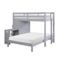 B2024GYLTF-1* - (6) Twin/Full Loft Bunk Bed with Chest and Hidden Desk