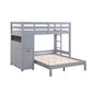 B2024GYLTF-1* - (6) Twin/Full Loft Bunk Bed with Chest and Hidden Desk