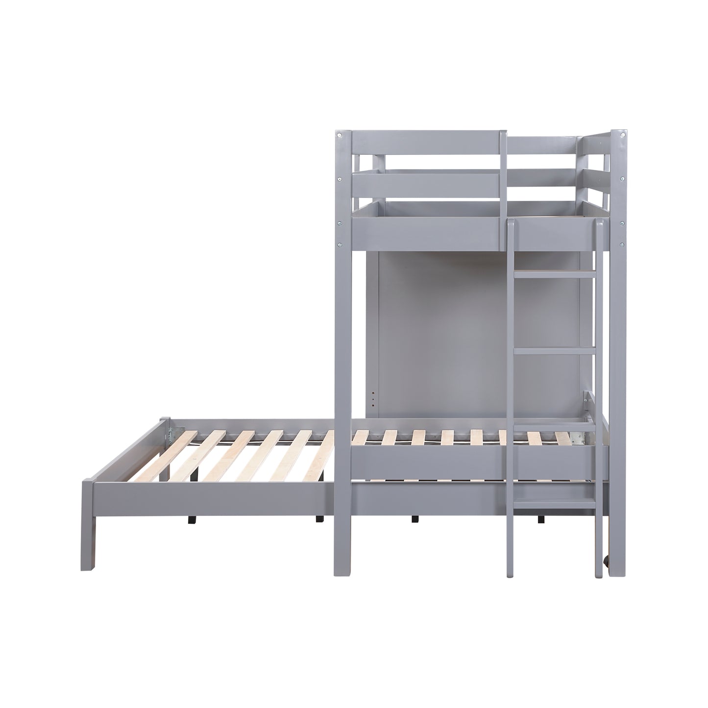 B2024GYLTF-1* - (6) Twin/Full Loft Bunk Bed with Chest and Hidden Desk