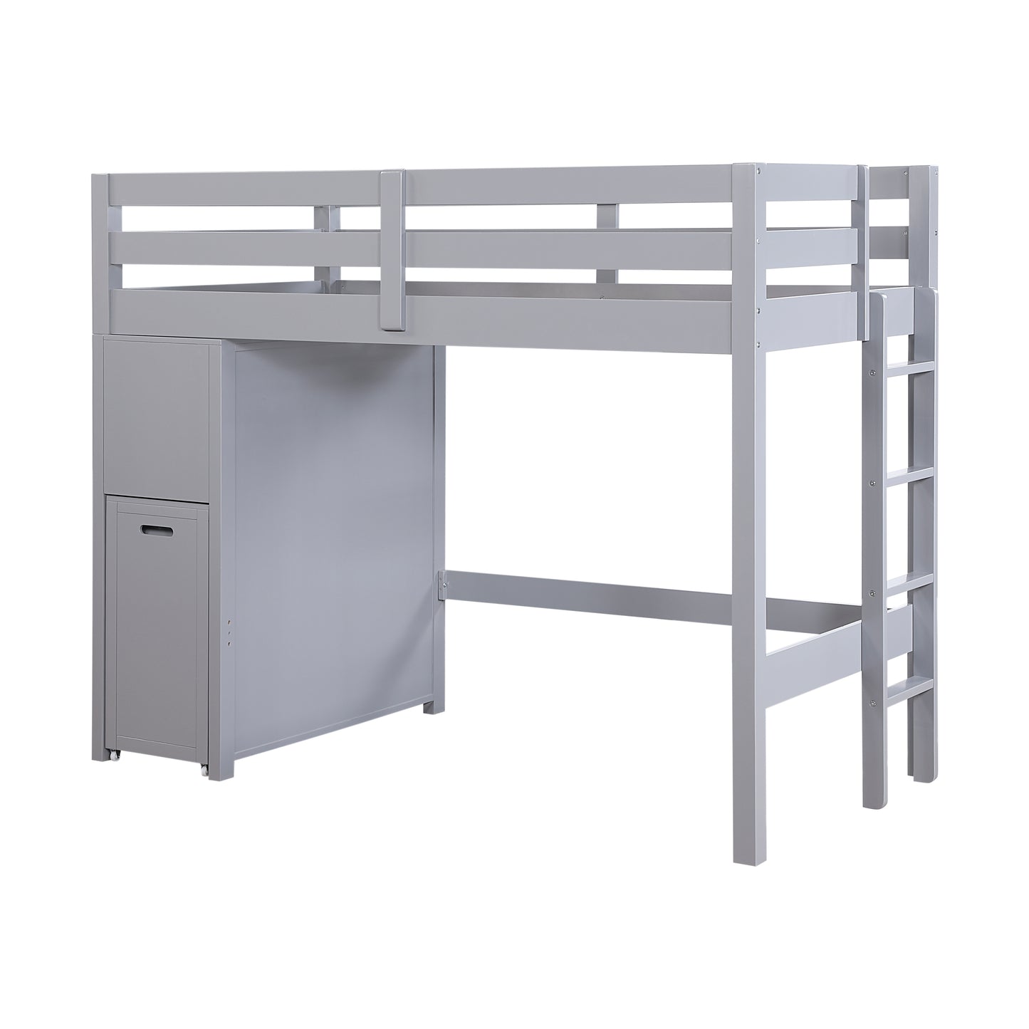 B2024GYLTF-1* - (6) Twin/Full Loft Bunk Bed with Chest and Hidden Desk