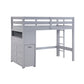 B2024GYLTF-1* - (6) Twin/Full Loft Bunk Bed with Chest and Hidden Desk
