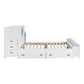 B2024WHBCF-1* - (2) Full Bookcase Bed with Hidden Desk, Stool and Storage Bench