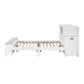 B2024WHBCF-1* - (2) Full Bookcase Bed with Hidden Desk, Stool and Storage Bench