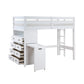 B2024WHLTF-1* - (6) Twin/Full Loft Bunk Bed with Chest and Hidden Desk