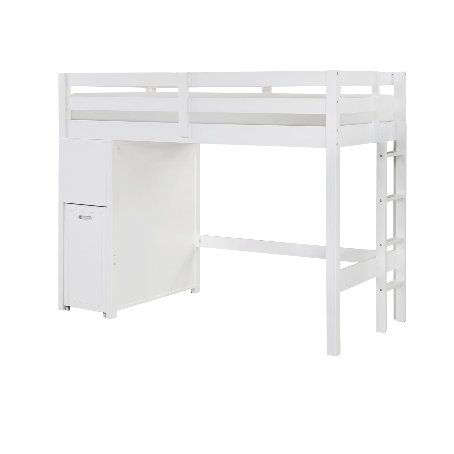 B2024WHLTF-1* - (6) Twin/Full Loft Bunk Bed with Chest and Hidden Desk