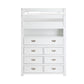 B2024WHLTF-1* - (6) Twin/Full Loft Bunk Bed with Chest and Hidden Desk