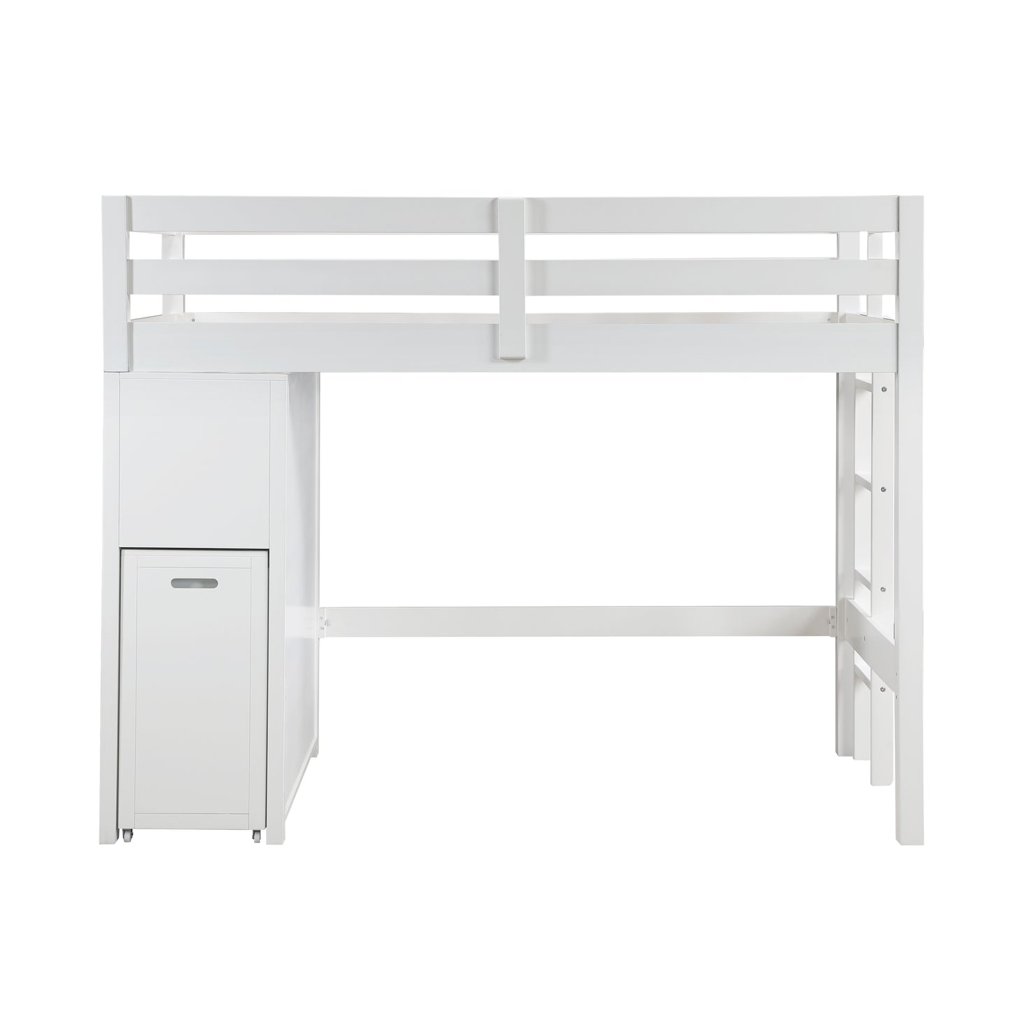 B2024WHLTF-1* - (6) Twin/Full Loft Bunk Bed with Chest and Hidden Desk