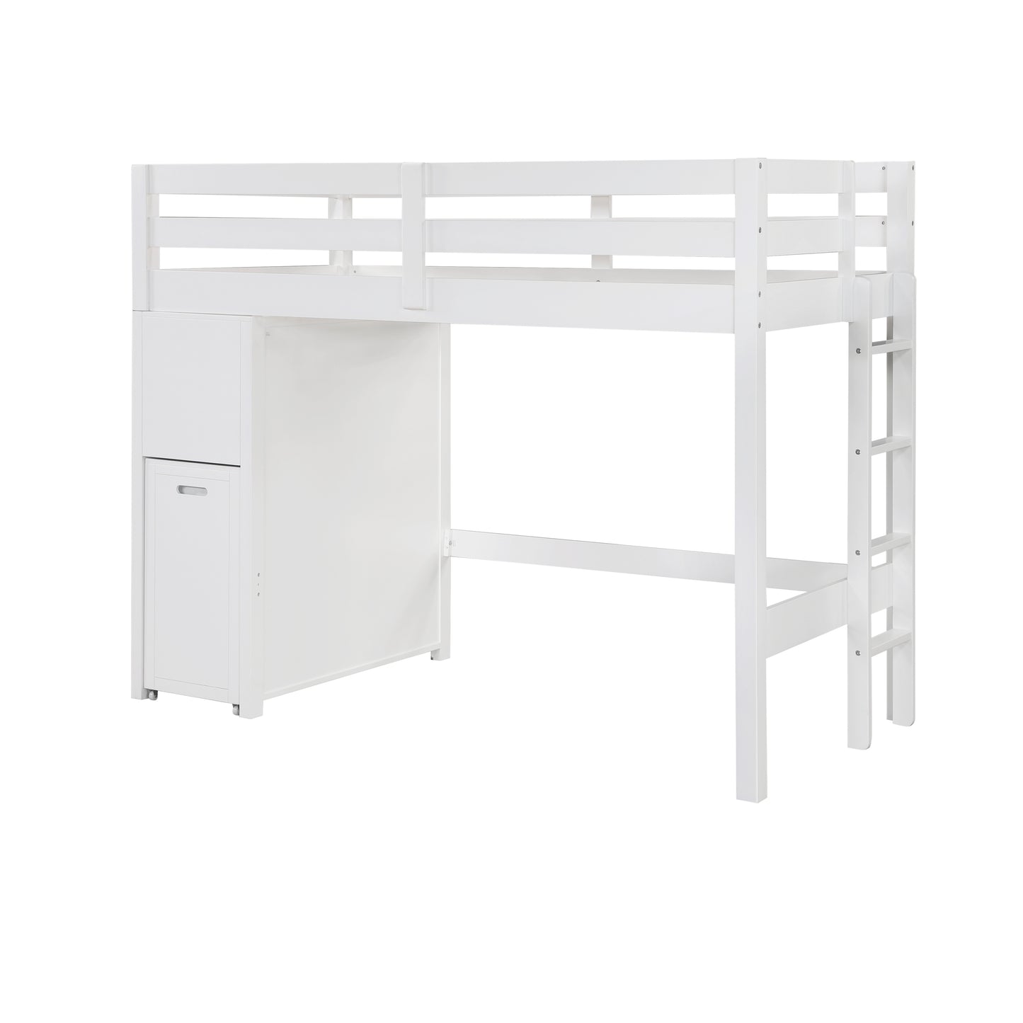 B2024WHLTF-1* - (6) Twin/Full Loft Bunk Bed with Chest and Hidden Desk