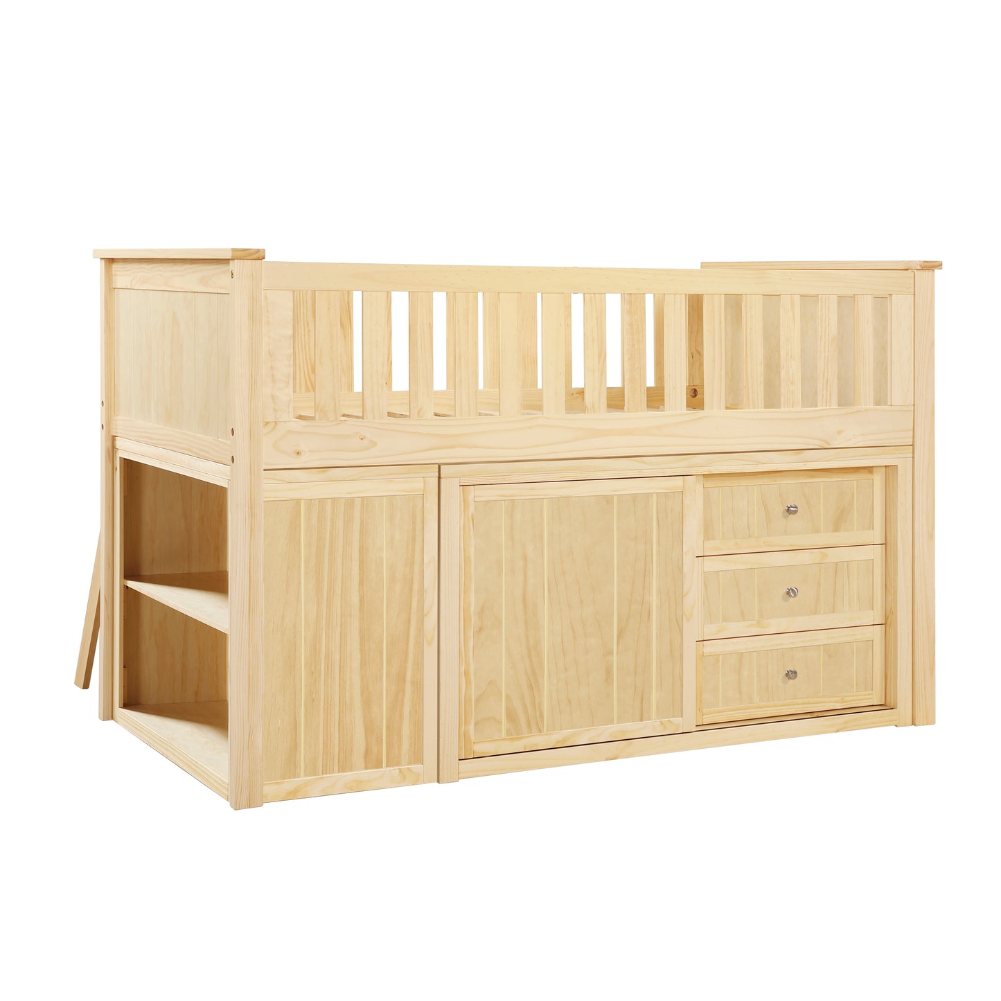 B2043LL-1*BC2DR - (6) Low Loft Bunk with Bookcase and 2 Dressers