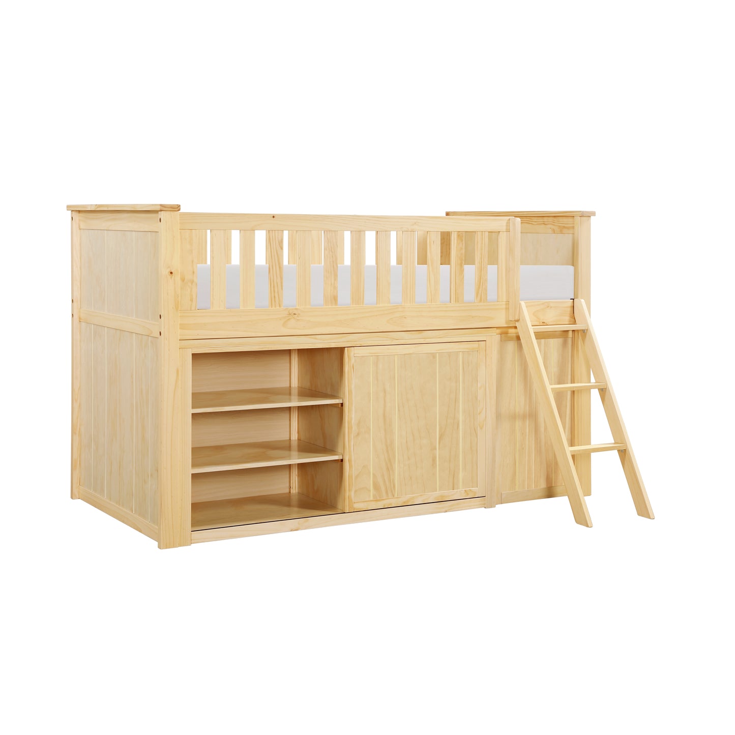 B2043LL-1*BC2DR - (6) Low Loft Bunk with Bookcase and 2 Dressers