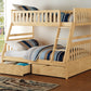 B2043TF-1*T - (4) Twin/Full Bunk Bed with Storage Boxes