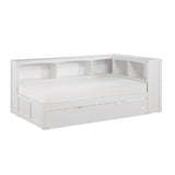 B2053BCW-1BCR* - (4) Twin Bookcase Corner Bed with Twin Trundle
