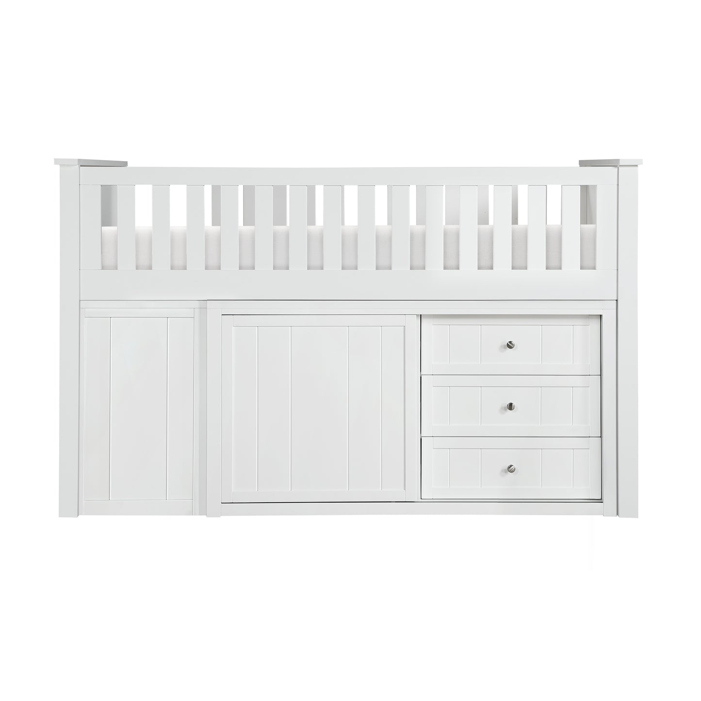 B2053LLW-1*BC2DR - (6) Low Loft Bunk with Bookcase and 2 Dressers