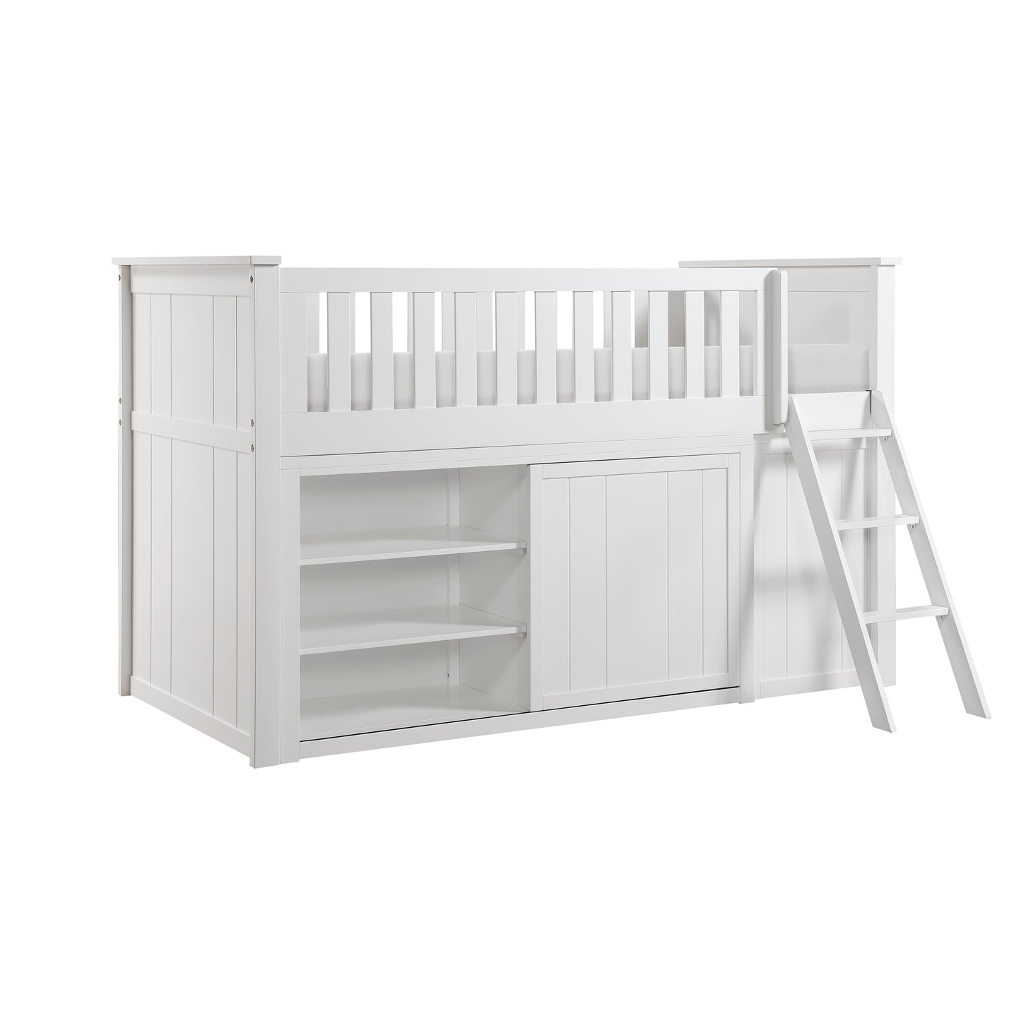 B2053LLW-1*BCDR - (5) Low Loft Bunk with Bookcase and Dresser