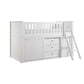 B2053LLW-1*BC2DR - (6) Low Loft Bunk with Bookcase and 2 Dressers