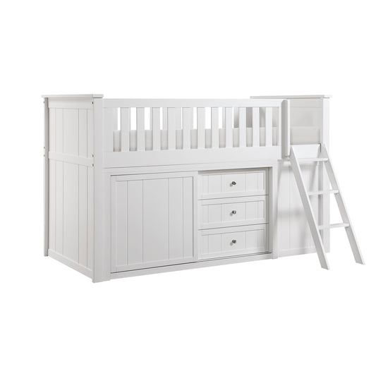 B2053LLW-1*BCDR - (5) Low Loft Bunk with Bookcase and Dresser