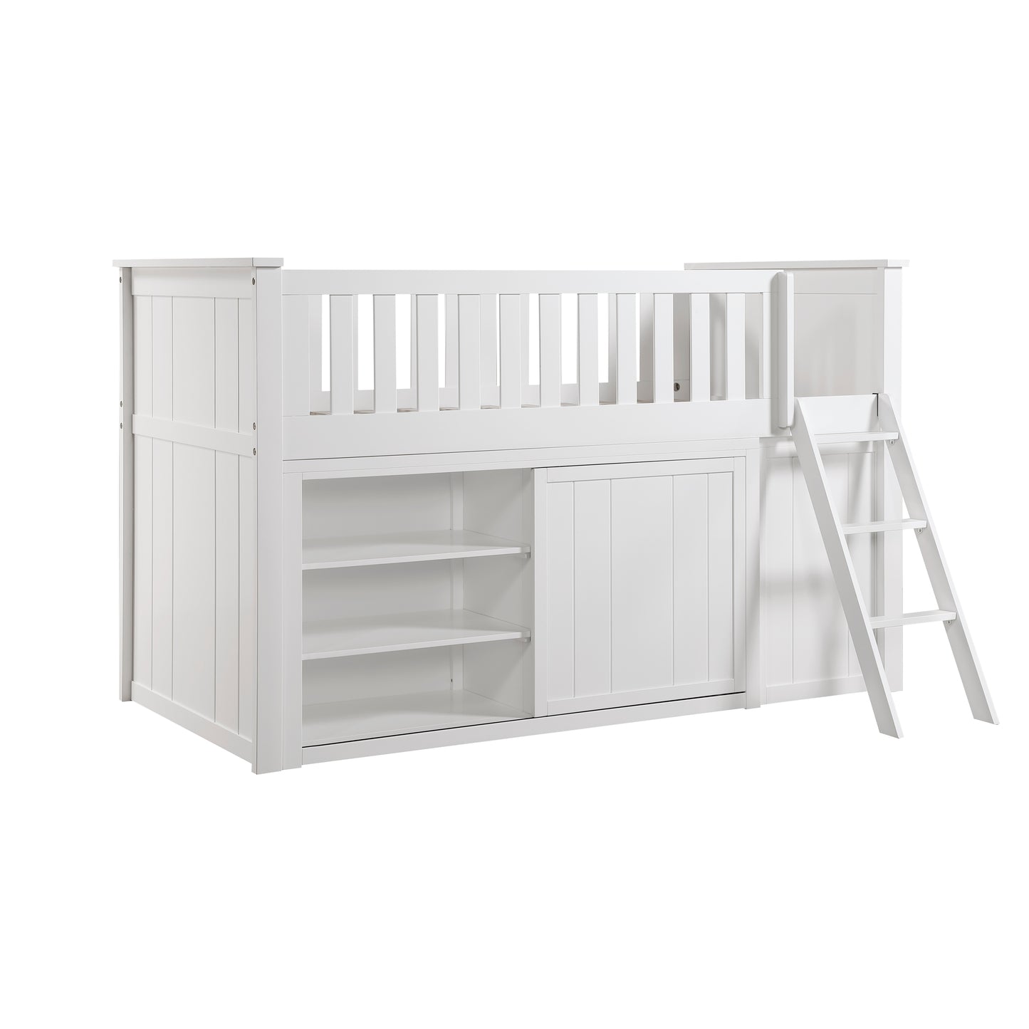 B2053LLW-1*BCDR - (5) Low Loft Bunk with Bookcase and Dresser