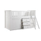 B2053LLW-1*BC2DR - (6) Low Loft Bunk with Bookcase and 2 Dressers