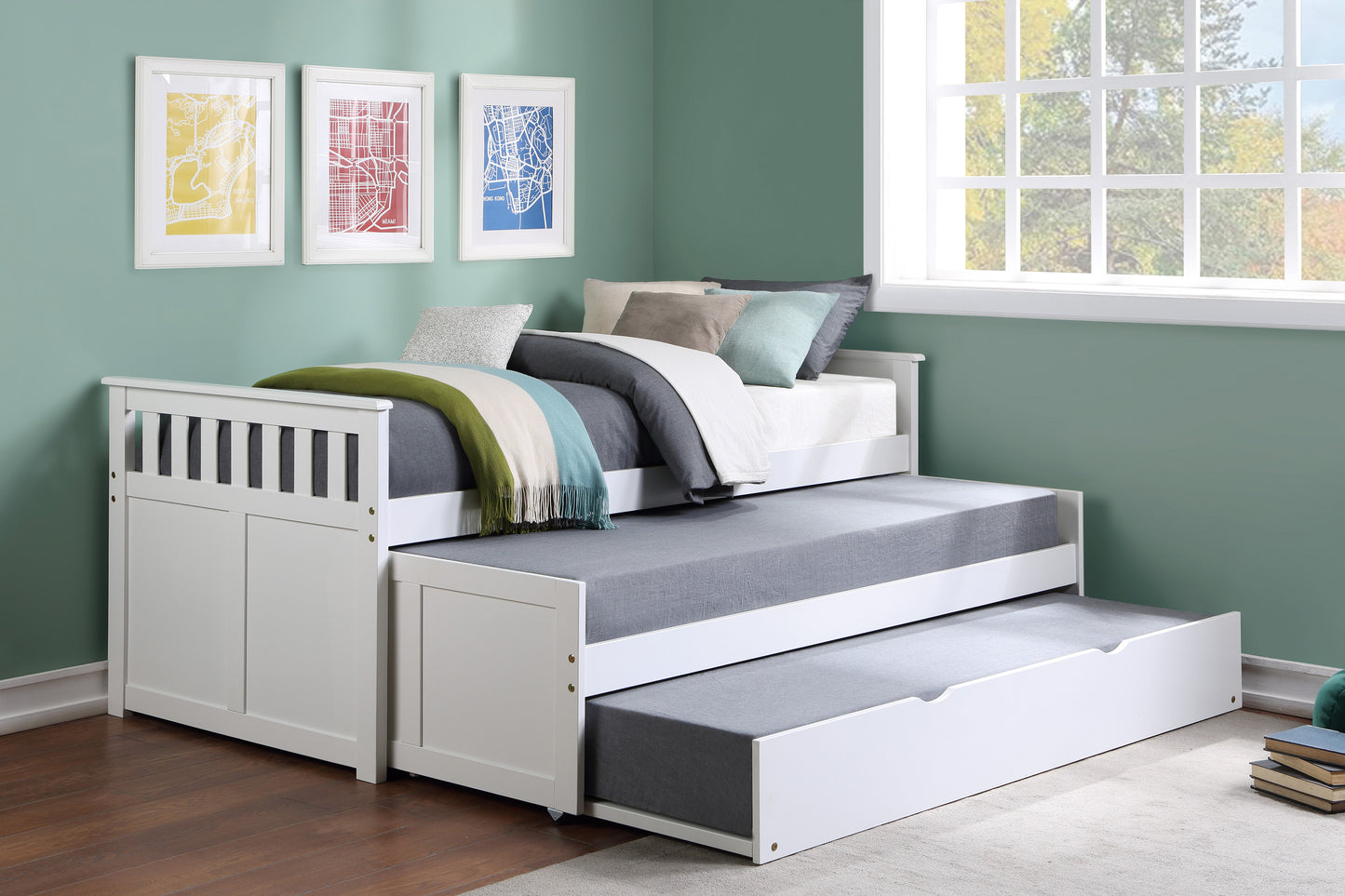 B2053RTW-1R* - (4) Twin/Twin Bed with Twin Trundle
