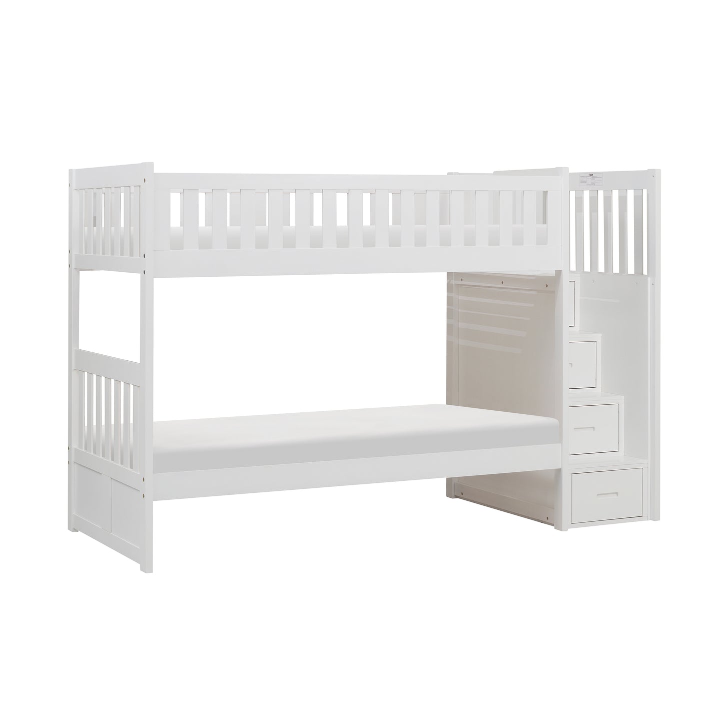 B2053SBW-1* - (4) Twin/Twin Step Bunk Bed