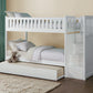 B2053SBW-1*R - (5) Twin/Twin Step Bunk Bed with Twin Trundle