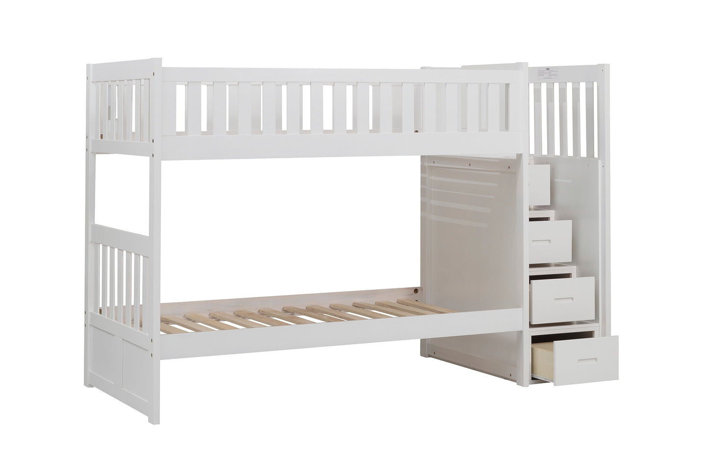 B2053SBW-1* - (4) Twin/Twin Step Bunk Bed