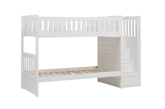 B2053SBW-1* - (4) Twin/Twin Step Bunk Bed